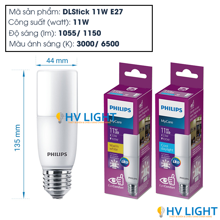 den led Philips STICK E27 11w_hvlighting_3 Đèn led Philips STICK 11W E27