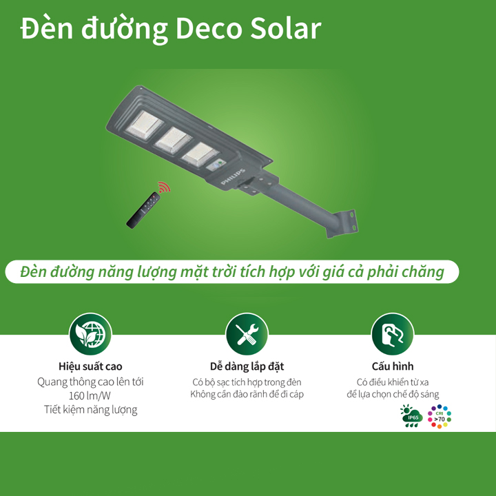 Đèn đường năng lượng mặt trời Philips BRC050