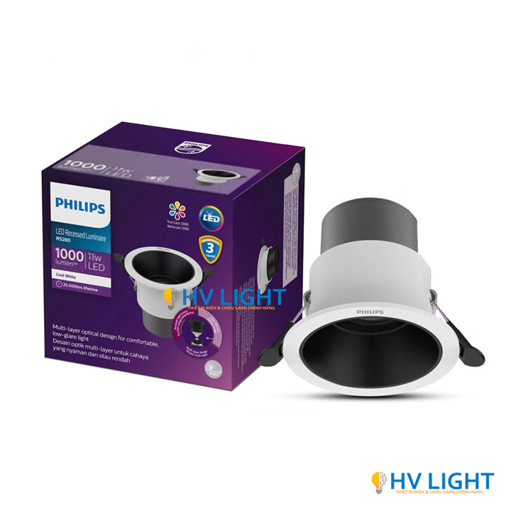 Đèn LED âm trần chiếu điểm 11W D75 Philips RS280 G2