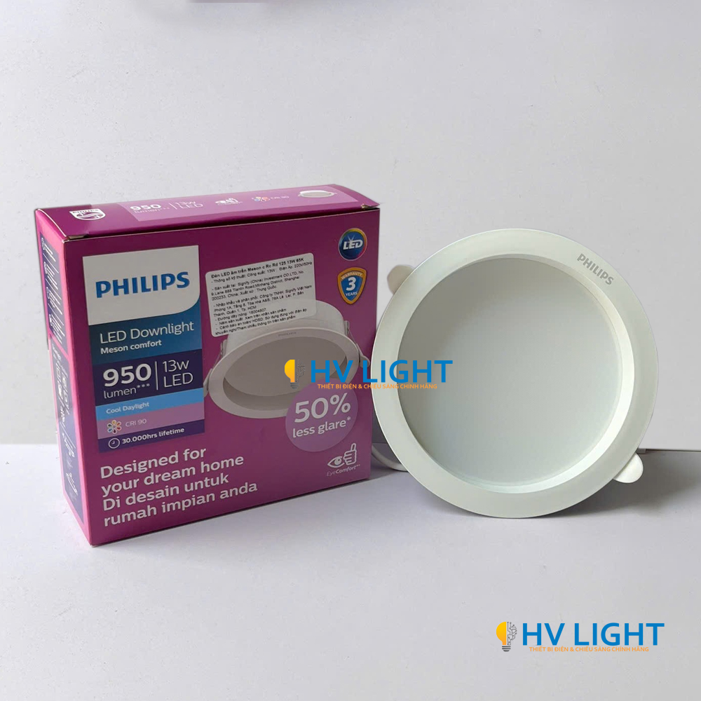 Đèn LED âm trần chóa sâu Philips Meson Comfort – Giảm chói đến 50%, CRI ≥90