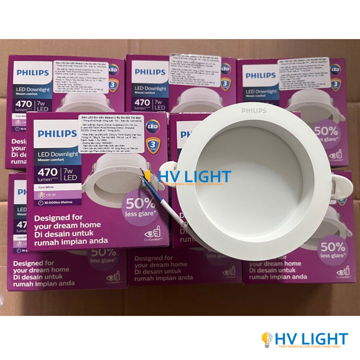 Đèn LED âm trần chóa sâu 7W D90 Philips Meson Comfort