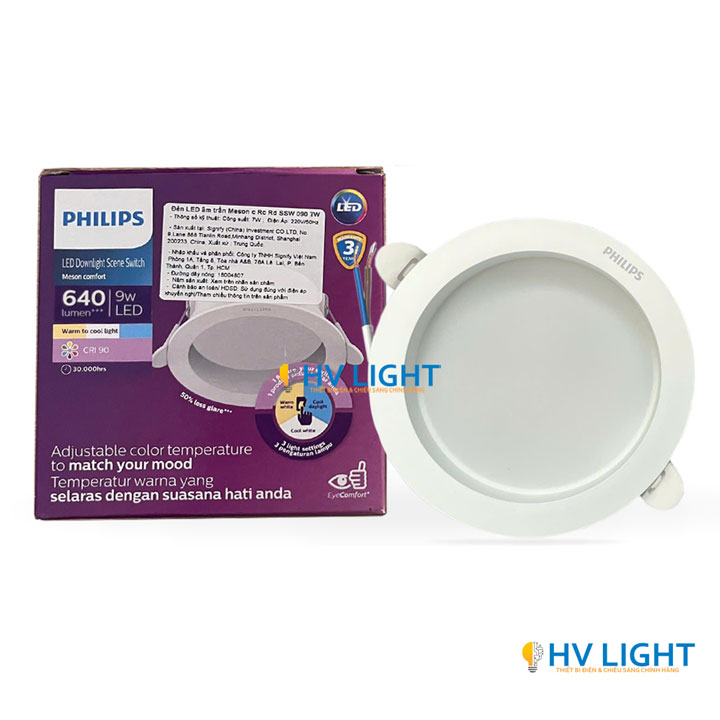 philips-meson-choa-sau-doi-mau-9w-d100_hvlighting_2 Đèn LED âm trần Chóa sâu Đổi màu 9W D100 Philips Meson Comfort SSW