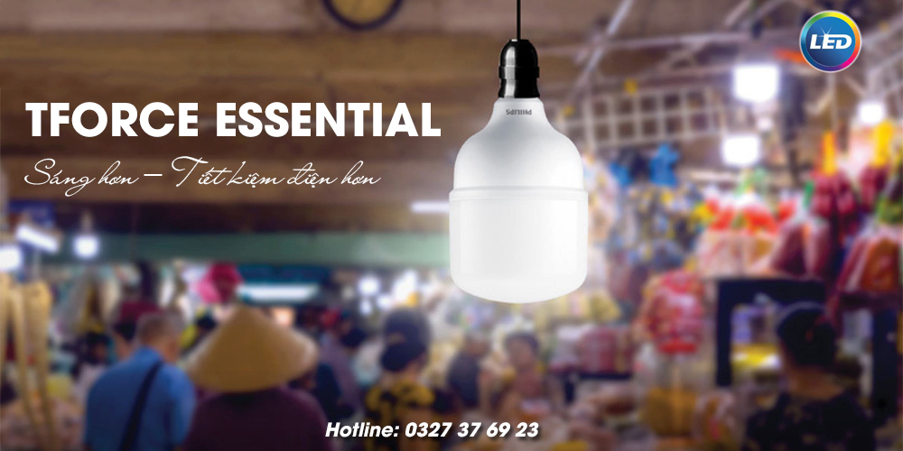 Bóng trụ LED Philips TForce ESS E27 | Siêu sáng - Tiết kiệm điện